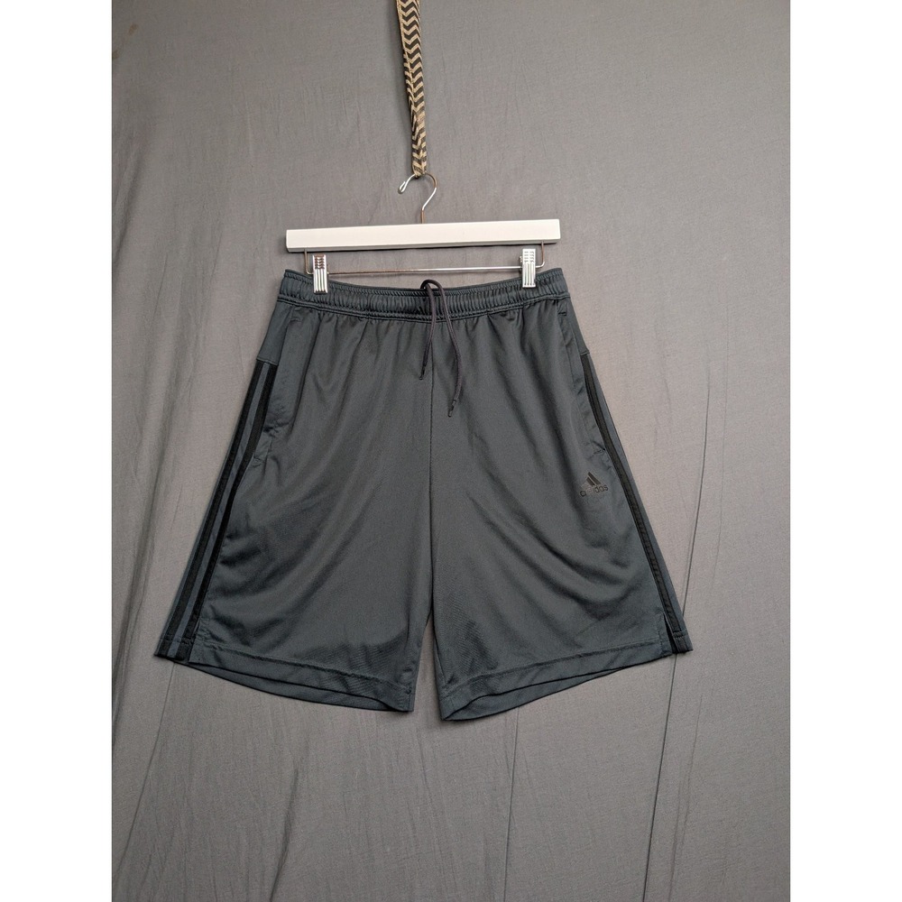 Adidas Climacool Activewear Short Youth Medium Gray Elastic Waist Drawstring